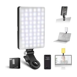 Phone Selfie Light, APP Control Bi Color 2000mAh Clip On Fill Light for Vlogging